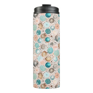 Bouteilles Isothermes Motif Abstrait chatoyant en Turquoise, Rose