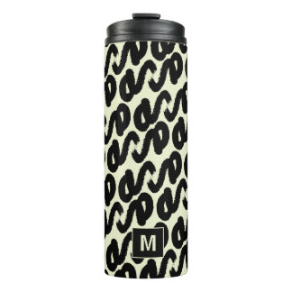 Bouteilles Isothermes Motif abstrait élégant noir et blanc monogramme