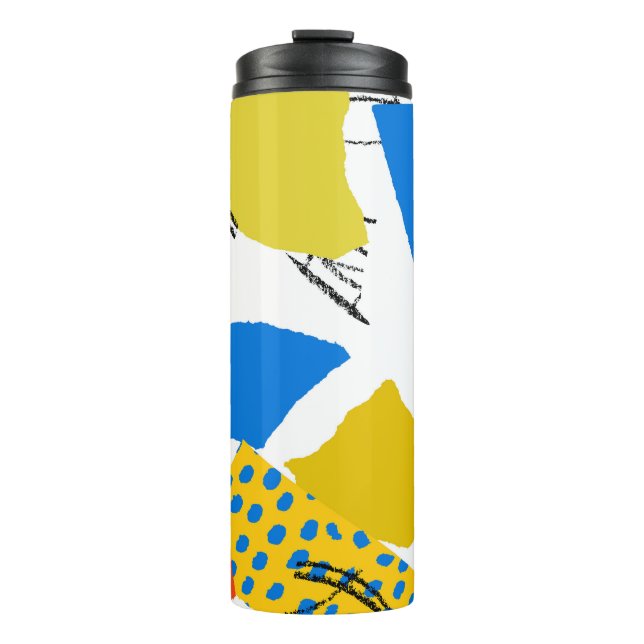 Bouteilles Isothermes Motif Abstrait moderne avec formes. (Devant)