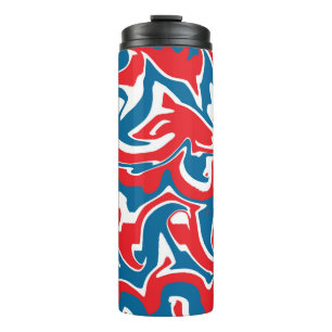 Bouteilles Isothermes Motif abstrait rouge blanc et bleu