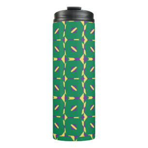 Bouteilles Isothermes Motif Abstrait vert et jaune avec Carrés