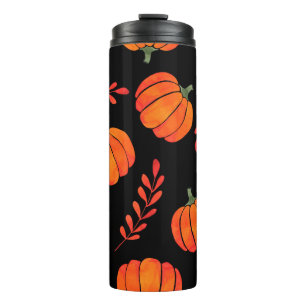Bouteilles Isothermes Motif aquarelle avec citrouille orange