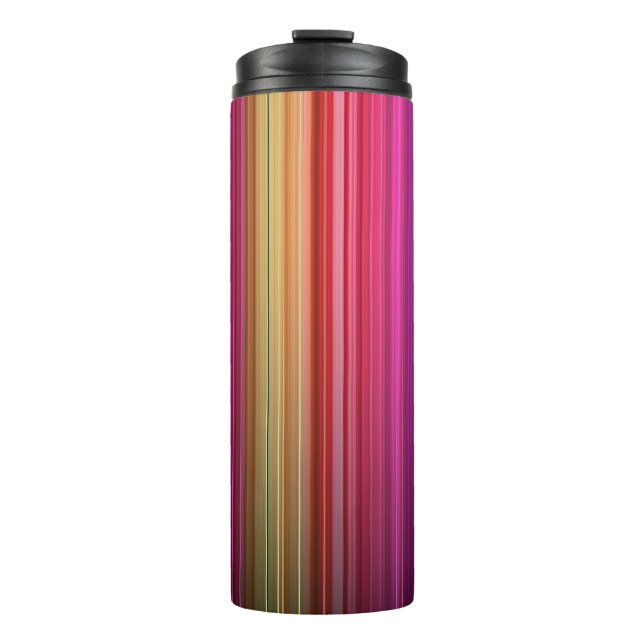 Bouteilles Isothermes Motif arc-en-ciel vertical acrylique coloré | (Devant)
