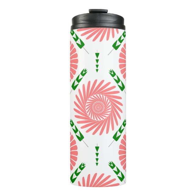 Bouteilles Isothermes motif aux fleurs roses (Devant)