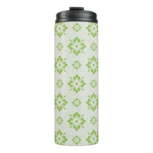Bouteilles Isothermes Motif aux formes florales vertes