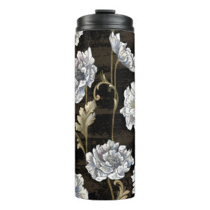 Bouteilles Isothermes Motif avec bouquet de pivoine avec tourbillon baro