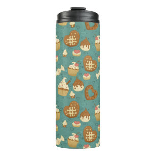Bouteilles Isothermes Motif avec des petits gâteaux et des sucreries