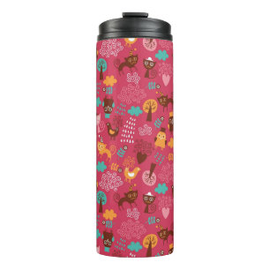 Bouteilles Isothermes Motif avec les oiseaux et les chats mignons