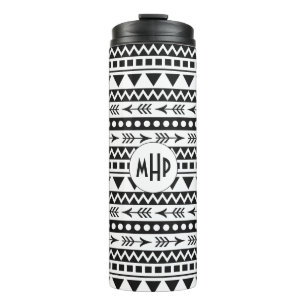 Bouteilles Isothermes Motif Aztec monogramme personnalisé tumbler