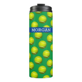 Bouteilles Isothermes Motif Bal De Tennis, Nom Blanc, Bleu & Vert Vs 2