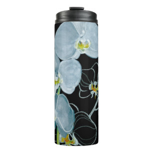 Bouteilles Isothermes Motif blanc d'orchidées d'aquarelle