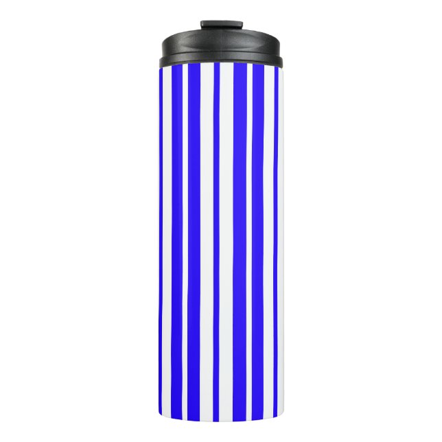 Bouteilles Isothermes Motif Bleu Blanc Vertical Grilles (Devant)