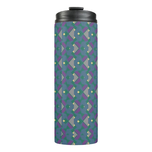 Bouteilles Isothermes Motif bleu et violet Abstrait avec Chevrons (Devant)