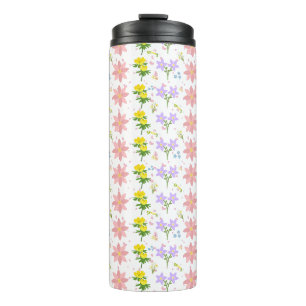 Bouteilles Isothermes Motif botanique de fleurs sauvages au pastel doux