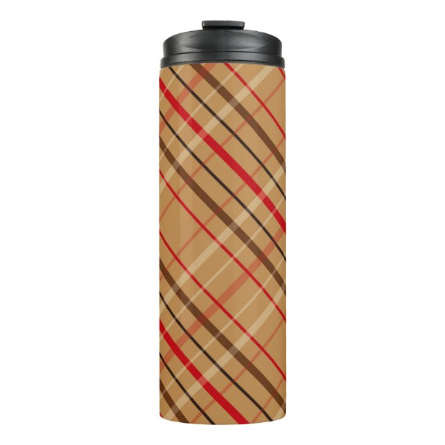 BOUTEILLES ISOTHERMES MOTIF BROWN & RED HOLIDAY PLAID (Devant)