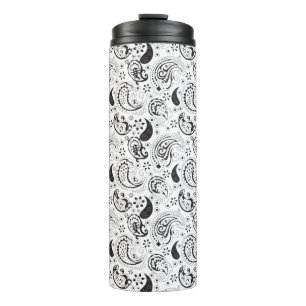 Bouteilles Isothermes Motif cachemire noir et blanc – Élégante œuvre d'a