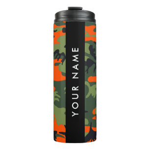 Bouteilles Isothermes Motif Camouflage orange, Votre nom, Personnaliser