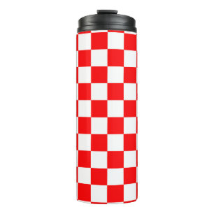 Bouteilles Isothermes Motif chèque À damiers blanc rouge