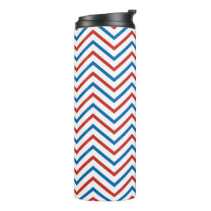 Bouteilles Isothermes Motif Chevron Bleu Blanc Rouge