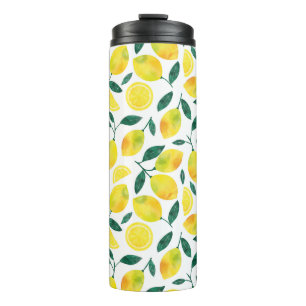 Bouteilles Isothermes Motif citron jaune aquarelle