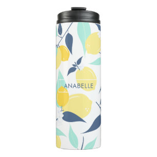 Bouteilles Isothermes Motif citron jaune et menthe