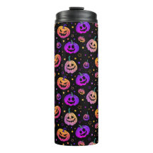 Motif citrouille Halloween néon