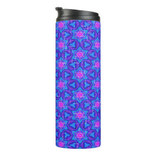 Bouteilles Isothermes Motif coloré bleu vif et rose chaud
