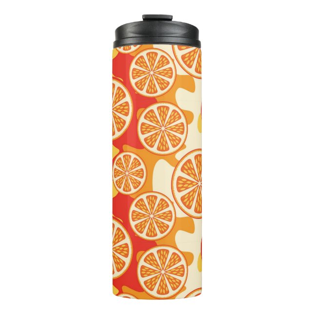 Bouteilles Isothermes Motif d'agrumes oranges rétro (Devant)