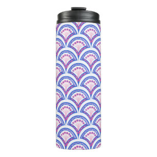 Bouteilles Isothermes motif damassé floral bleu