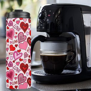 Bouteilles Isothermes Motif d'amour de coeurs roses rouges mignons Blush