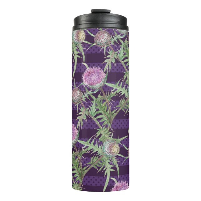 Bouteilles Isothermes Motif d'aquarelle des fleurs de chardon (Devant)