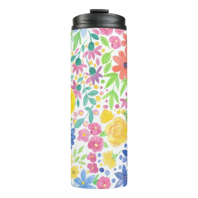 Bouteilles Isothermes Motif d'aquarelle florale (Devant)