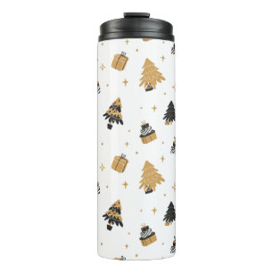 Bouteilles Isothermes Motif d'arbre de Noël noir or