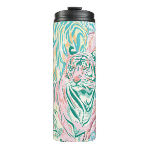 Bouteilles Isothermes Motif d'art de Tiger couleur Pastel