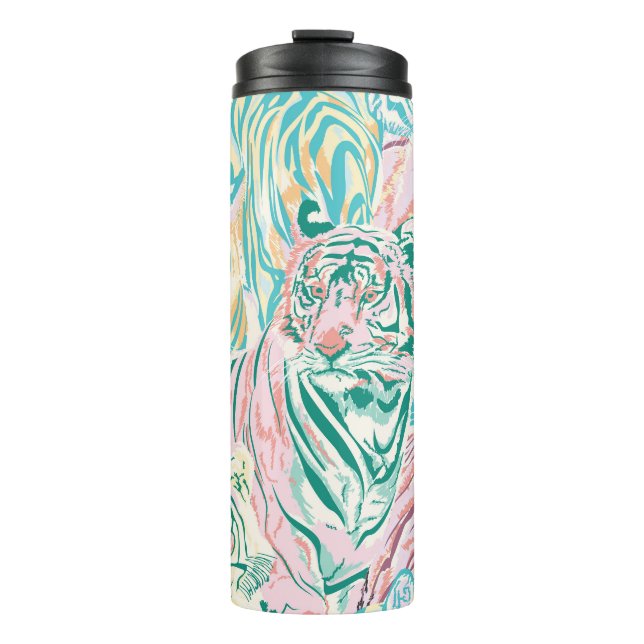 Bouteilles Isothermes Motif d'art de Tiger couleur Pastel (Devant)