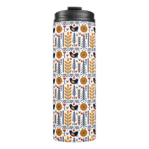 Bouteilles Isothermes Motif d'art populaire d'oiseau d'automne