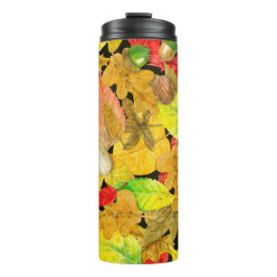 Bouteilles Isothermes Motif d'automne aquarelle