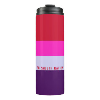 Bouteilles Isothermes Motif de bandes rouge, rose et violet