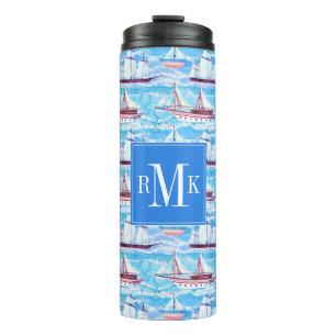 Bouteilles Isothermes Motif de bateaux de navigation d'aquarelle