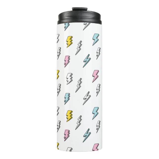 Bouteilles Isothermes Motif de boulon de foudre à doodle mignon (Devant)