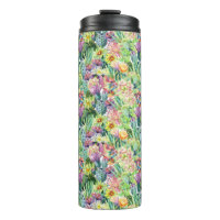 Motif de cactus d'aquarelle en fleurs exotiques