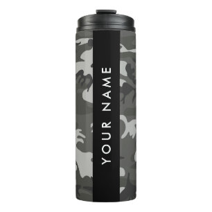 Bouteilles Isothermes Motif de camouflage gris, Votre nom, Personnaliser