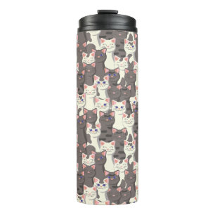 Bouteilles Isothermes Motif de chats blancs et gris