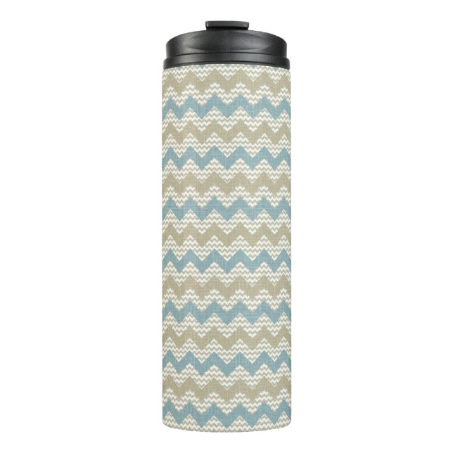 Bouteilles Isothermes Motif de Chevron sur la texture de toile (Devant)