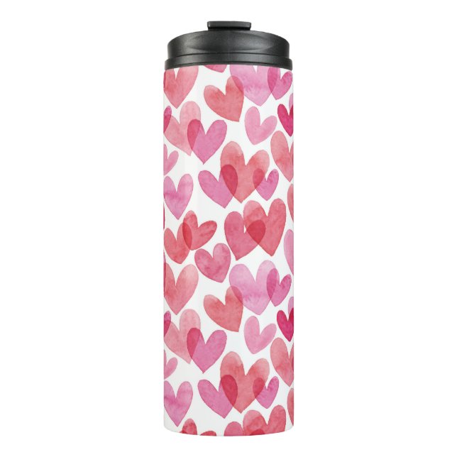 Bouteilles Isothermes Motif de coeur aquarelle (Devant)