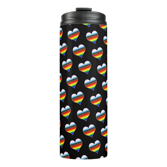Bouteilles Isothermes Motif de coeur arc-en-ciel Tumbler thermique (Devant)