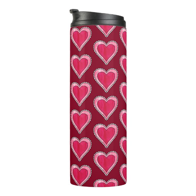 Bouteilles Isothermes Motif de coeur moderne Saint Valentin (Tourné sur la droite)