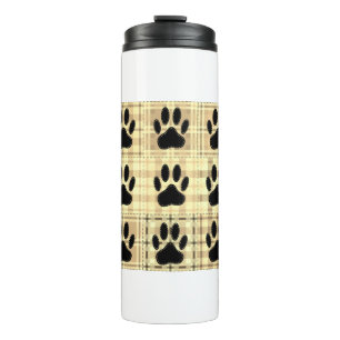 Bouteilles Isothermes Motif De Dessin De Chien Paw À Sepia