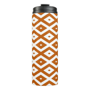 Bouteilles Isothermes Motif de diamant orange et blanc brûlé
