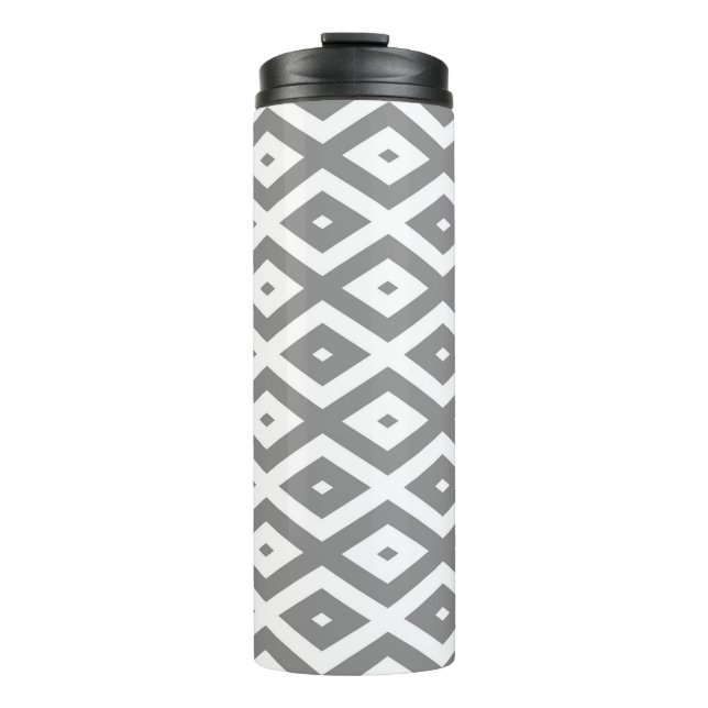 Bouteilles Isothermes Motif de diamants gris et blanc (Devant)
